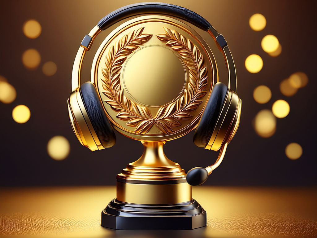 Customer support award with headset